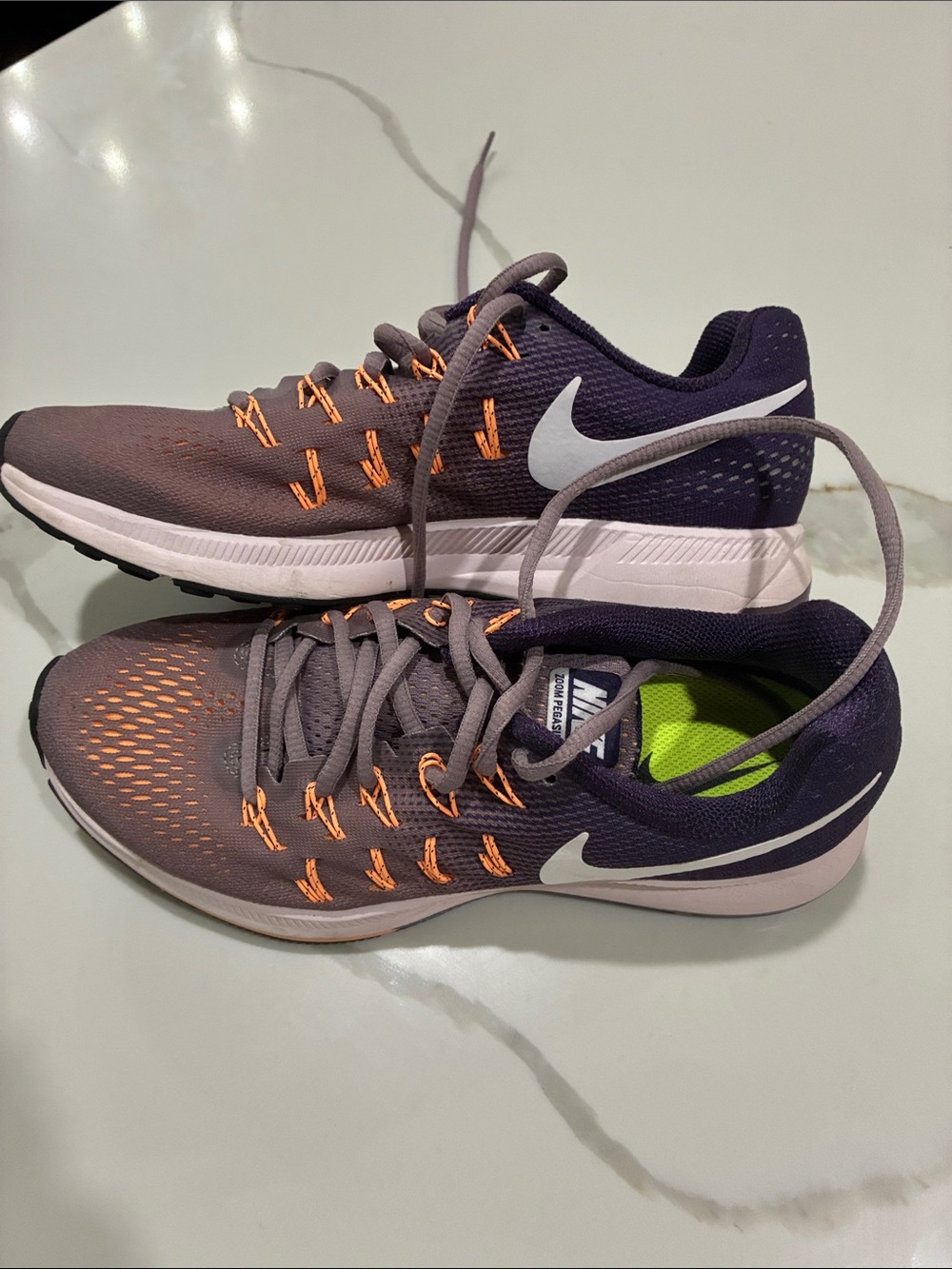 Nike Women's Athletic Sneakers - Purple with Orange Accents